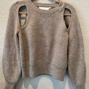 ASTR Women's Beige Cutout Sweater